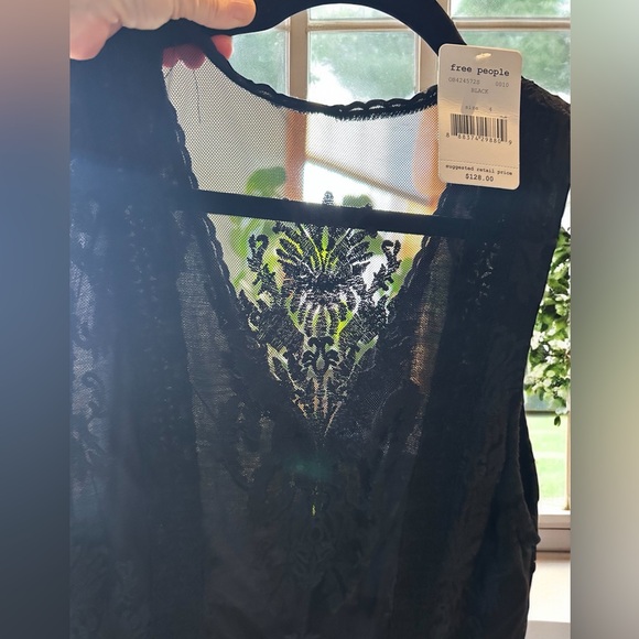 NWT FREE PEOPLE Reign Over Me Dress Black Lace Mesh 4 - Picture 7 of 15